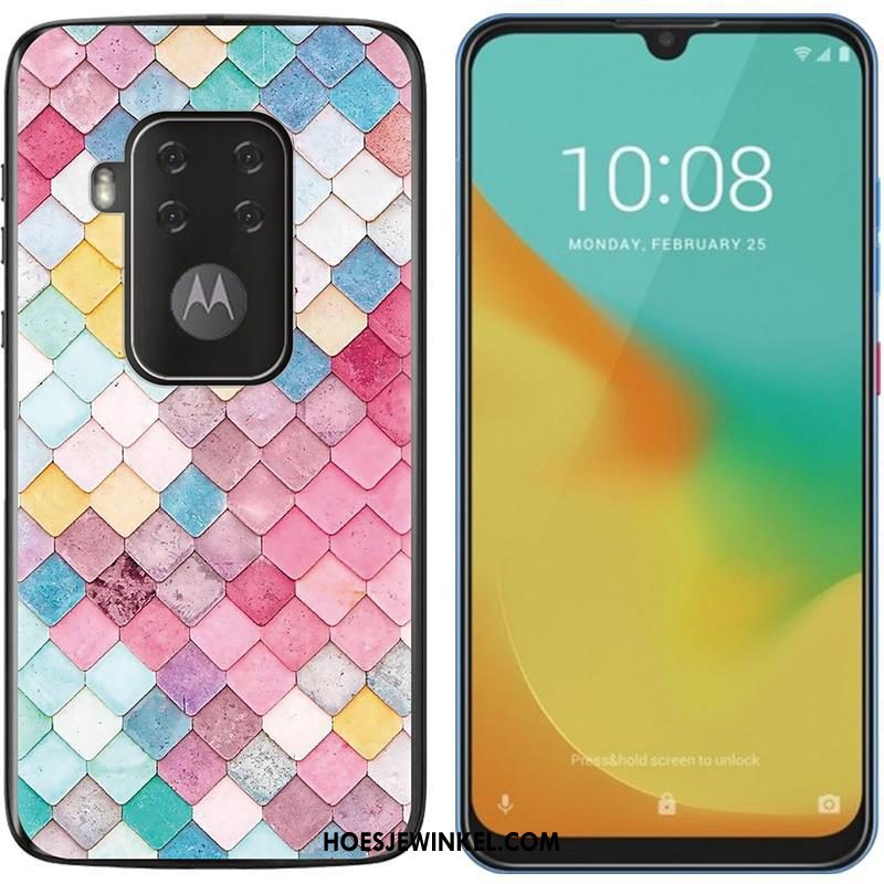 Motorola One Zoom Hoesje Purper Zacht Trend, Motorola One Zoom Hoesje Geschilderd Nieuw