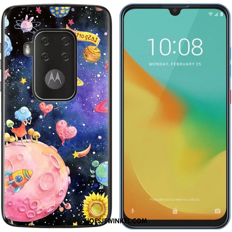 Motorola One Zoom Hoesje Purper Zacht Trend, Motorola One Zoom Hoesje Geschilderd Nieuw