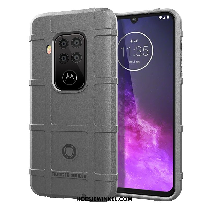 Motorola One Zoom Hoesje Zwart Pu Bescherming, Motorola One Zoom Hoesje Hoes Zacht