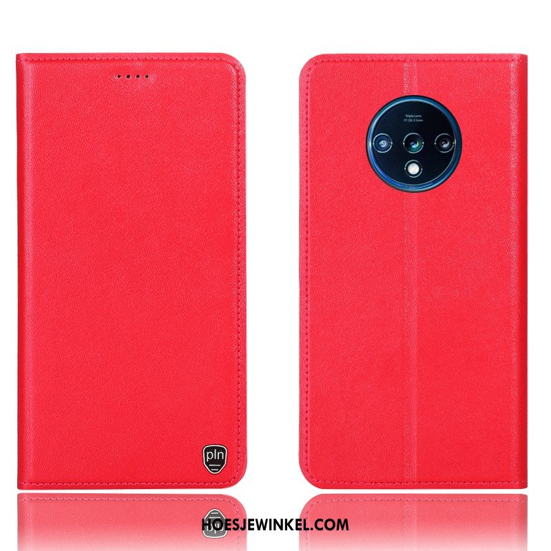 Neplus 7t Hoesje Rood Echt Leer Mobiele Telefoon, Neplus 7t Hoesje Bescherming Leren Etui