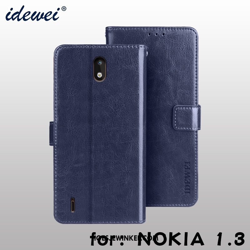 Nokia 1.3 Hoesje Mobiele Telefoon Bescherming Portemonnee, Nokia 1.3 Hoesje Leren Etui Folio Braun