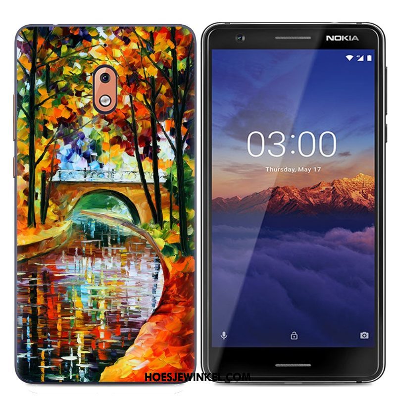 Nokia 2.1 Hoesje Mooie Zacht Blauw, Nokia 2.1 Hoesje Scheppend Trend