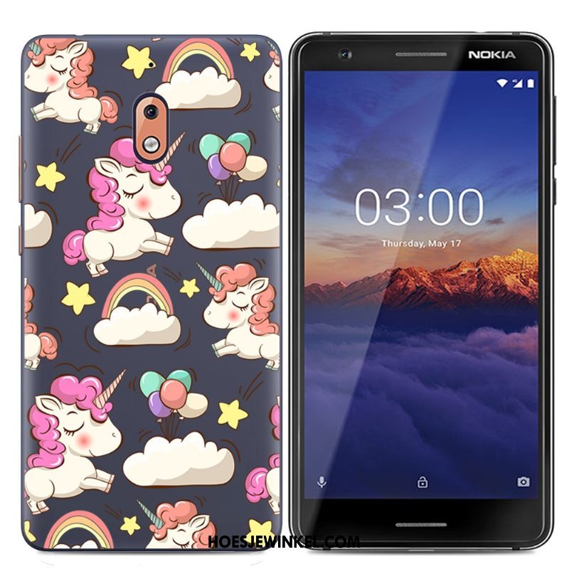 Nokia 2.1 Hoesje Mooie Zacht Blauw, Nokia 2.1 Hoesje Scheppend Trend