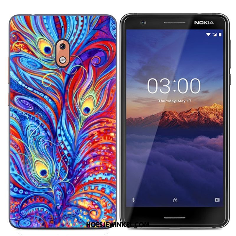 Nokia 2.1 Hoesje Mooie Zacht Blauw, Nokia 2.1 Hoesje Scheppend Trend