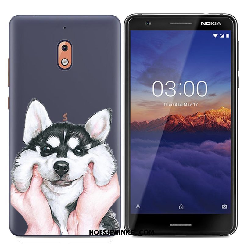 Nokia 2.1 Hoesje Mooie Zacht Blauw, Nokia 2.1 Hoesje Scheppend Trend