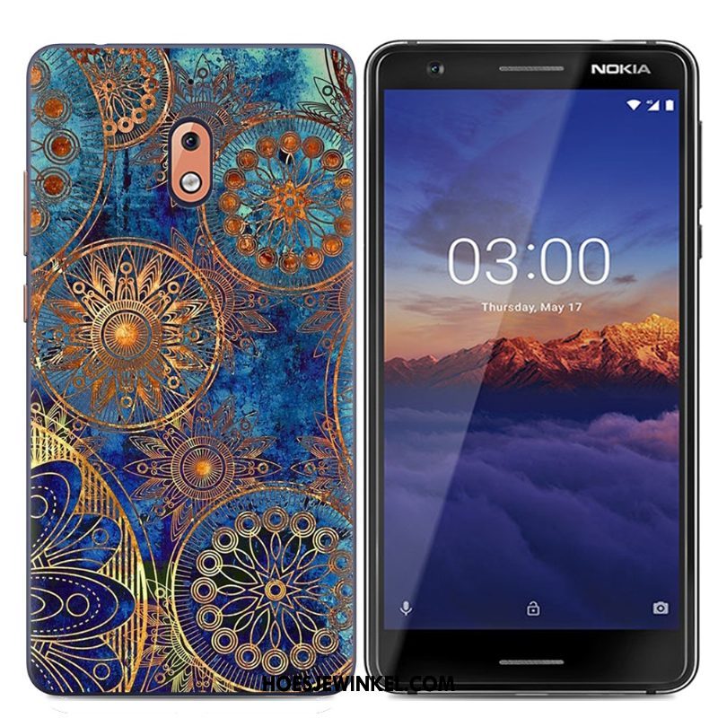 Nokia 2.1 Hoesje Mooie Zacht Blauw, Nokia 2.1 Hoesje Scheppend Trend