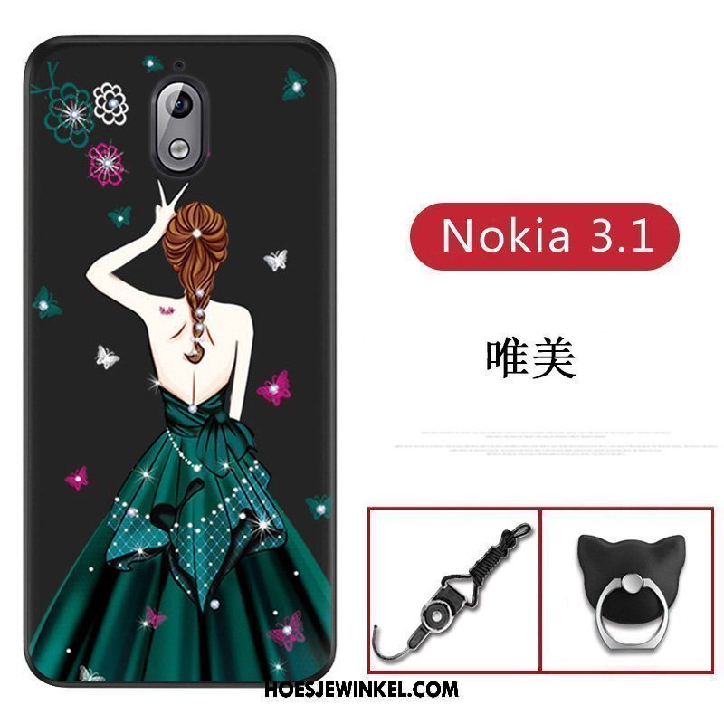 Nokia 3.1 Hoesje Bescherming All Inclusive Dun, Nokia 3.1 Hoesje Siliconen Mobiele Telefoon