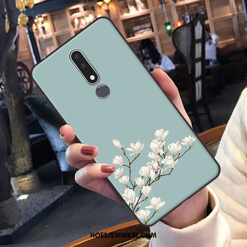 Nokia 3.1 Plus Hoesje Groen Hoes Bescherming, Nokia 3.1 Plus Hoesje Mooie Mobiele Telefoon