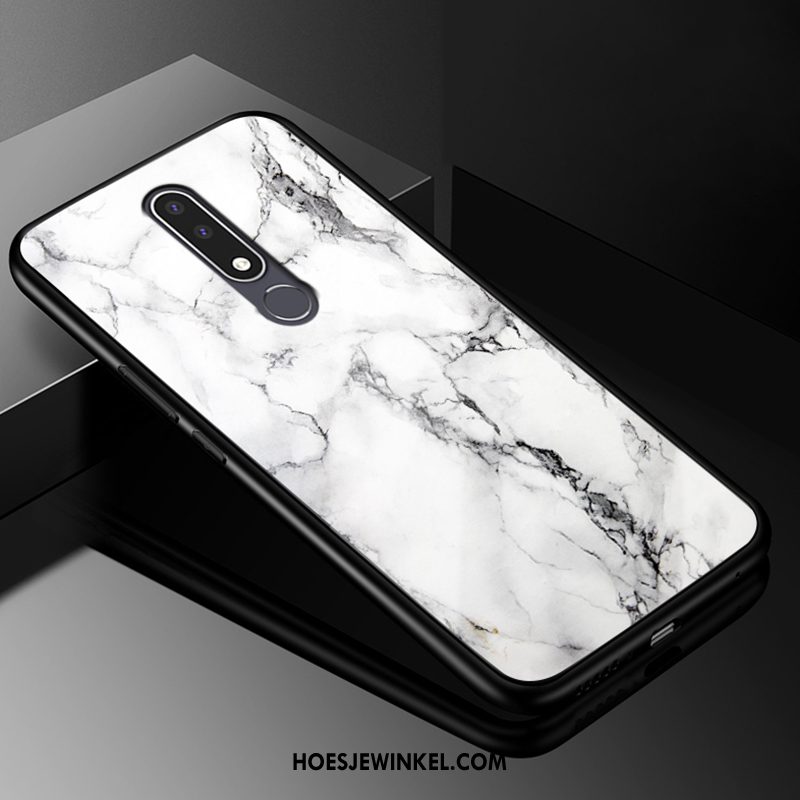 Nokia 3.1 Plus Hoesje Lovers Siliconen Glas, Nokia 3.1 Plus Hoesje Hoes Rood