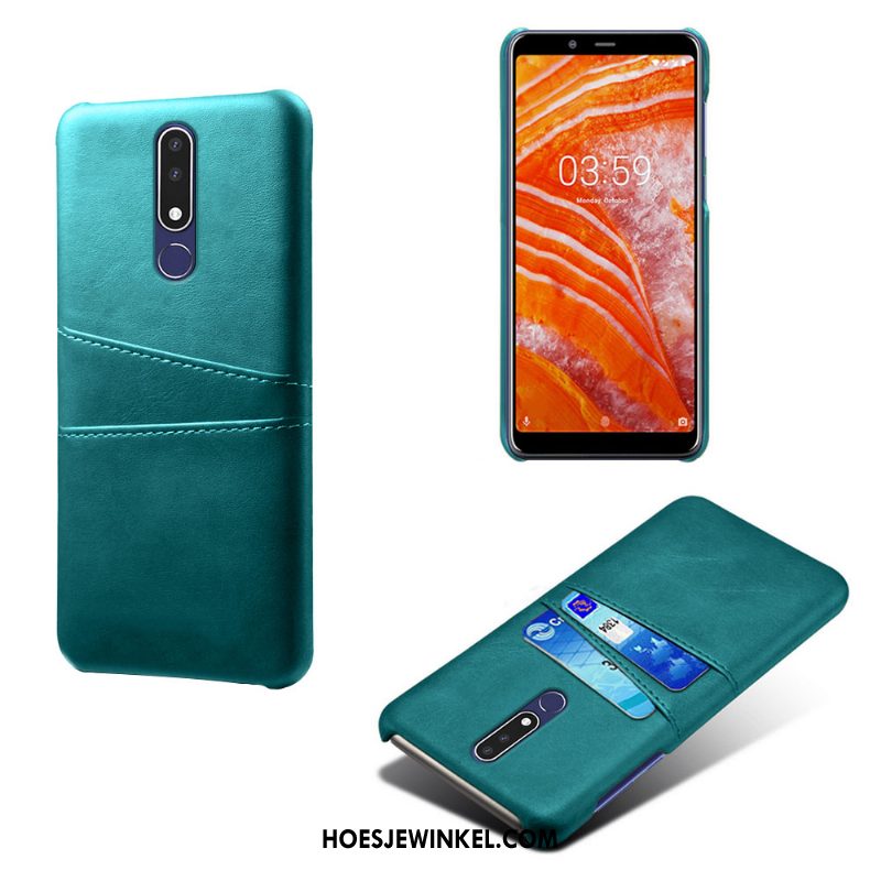 Nokia 3.1 Plus Hoesje Mobiele Telefoon Groen Kaart, Nokia 3.1 Plus Hoesje Hoes Bescherming