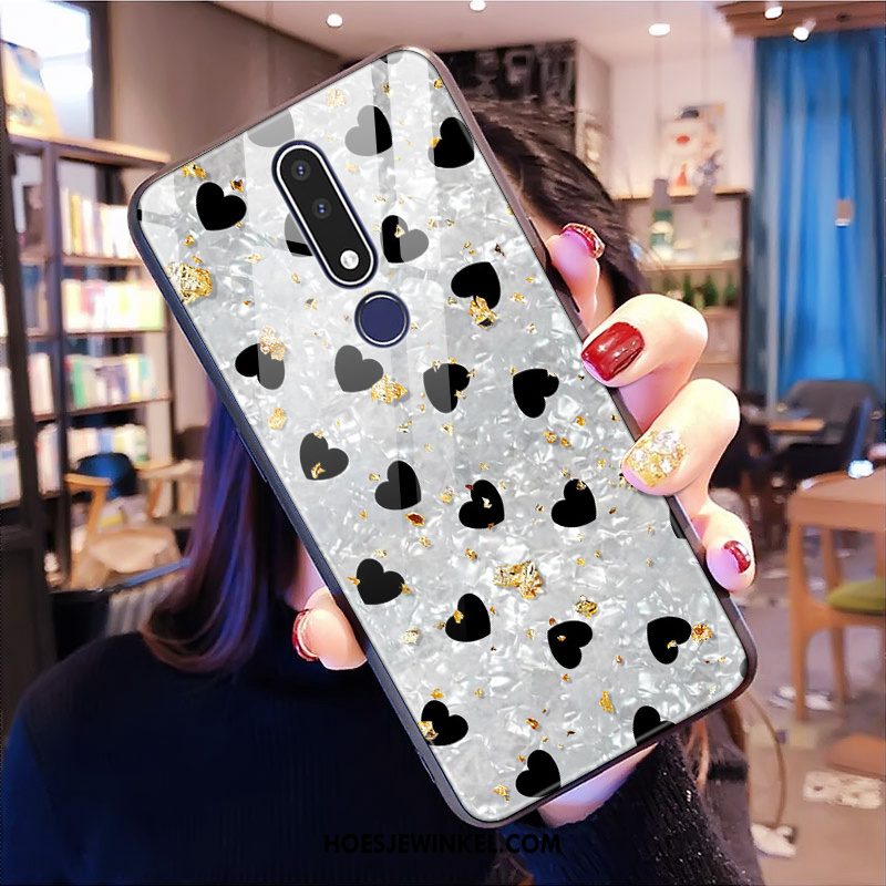 Nokia 3.1 Plus Hoesje Mobiele Telefoon Liefde Glas, Nokia 3.1 Plus Hoesje Zwart Mode