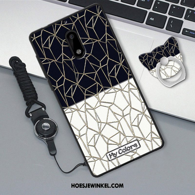 Nokia 3 Hoesje Anti-fall Mobiele Telefoon Hanger, Nokia 3 Hoesje All Inclusive Zwart