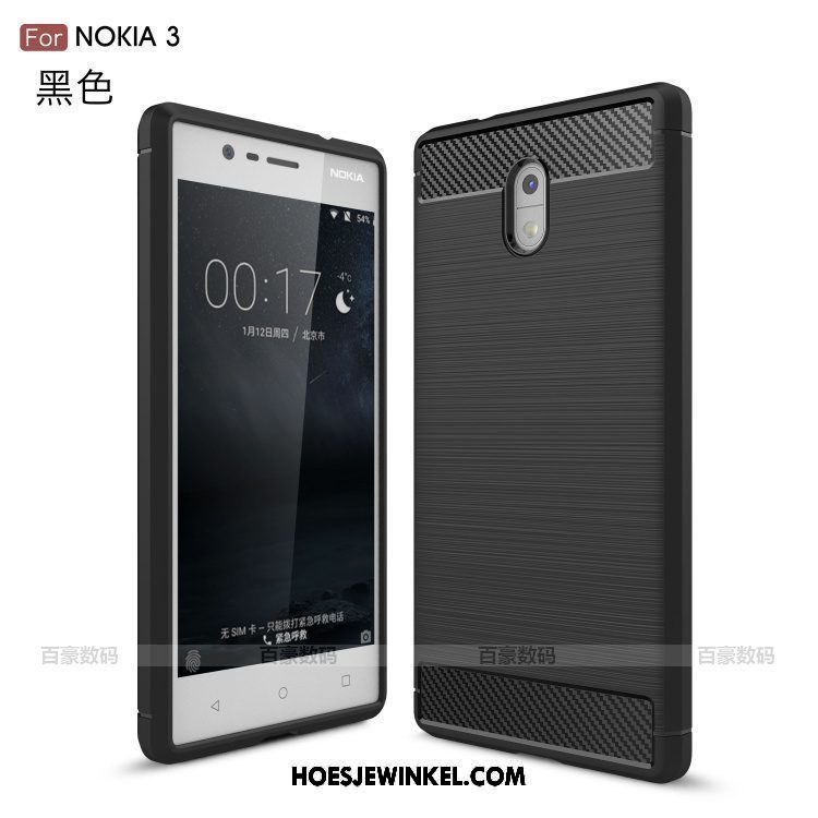 Nokia 3 Hoesje Bescherming Zijde Fiber, Nokia 3 Hoesje Anti-fall Hoes
