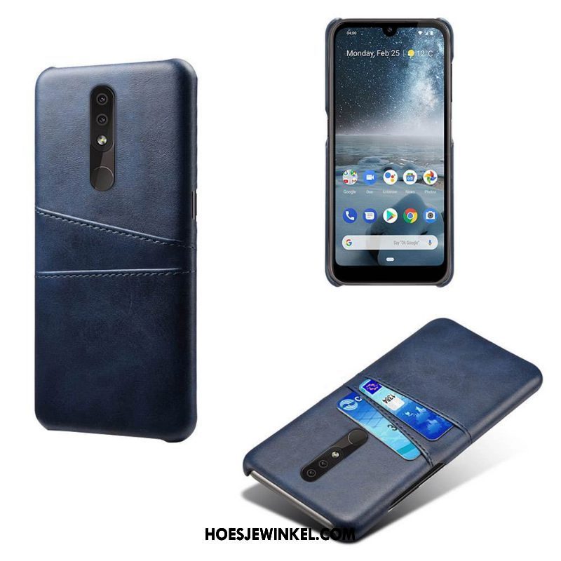 Nokia 4.2 Hoesje Kaart Oranje Anti-fall, Nokia 4.2 Hoesje Hoes Leren Etui