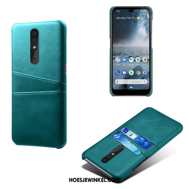 Nokia 4.2 Hoesje Kaart Oranje Anti-fall, Nokia 4.2 Hoesje Hoes Leren Etui