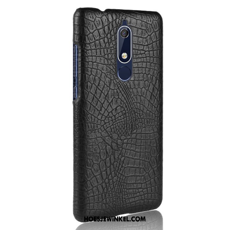 Nokia 5.1 Hoesje Mobiele Telefoon Schrobben Eenvoudige, Nokia 5.1 Hoesje Hoes Krokodillenleer