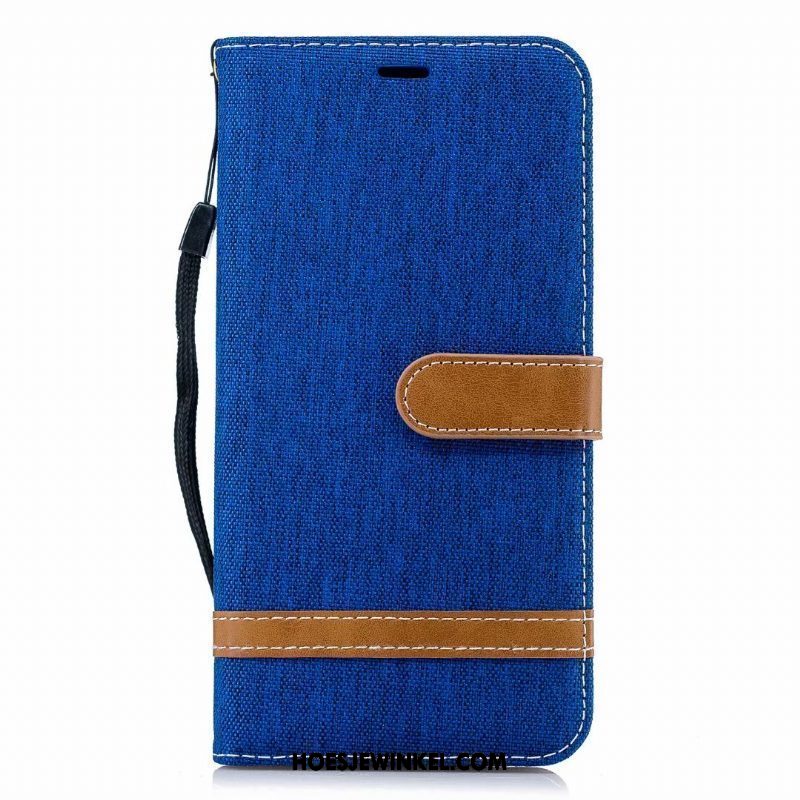 Nokia 5.1 Hoesje Purper Leren Etui Gemengde Kleuren, Nokia 5.1 Hoesje Anti-fall Clamshell