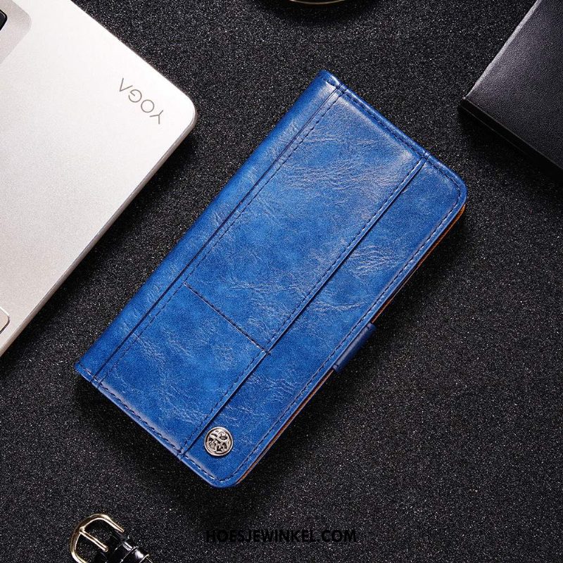 Nokia 5.1 Plus Hoesje Leren Etui Mobiele Telefoon Hoes, Nokia 5.1 Plus Hoesje Blauw Bescherming