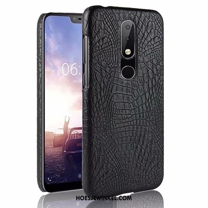 Nokia 5.1 Plus Hoesje Leren Etui Persoonlijk Mobiele Telefoon, Nokia 5.1 Plus Hoesje Kwaliteit Krokodillenleer Orange