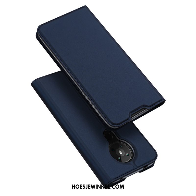 Nokia 5.3 Hoesje Clamshell Magnetisch Eenvoudige, Nokia 5.3 Hoesje Leren Etui Zwart