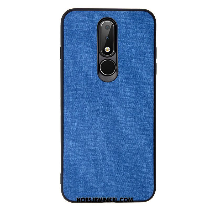 Nokia 6.1 Hoesje Hard Patroon Zacht, Nokia 6.1 Hoesje Original Donkerblauw