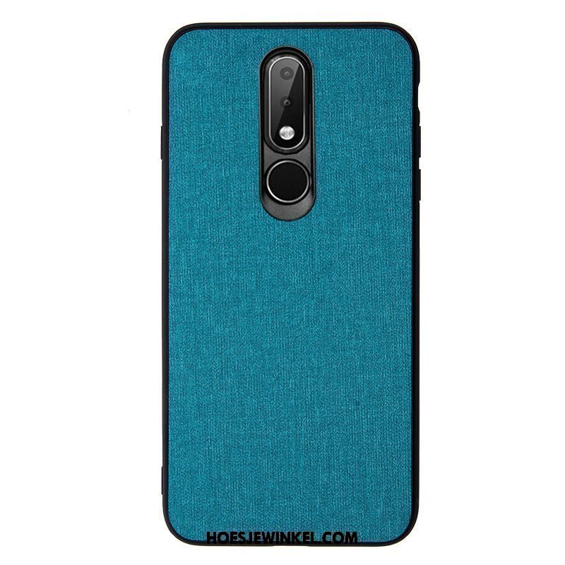 Nokia 6.1 Hoesje Hard Patroon Zacht, Nokia 6.1 Hoesje Original Donkerblauw