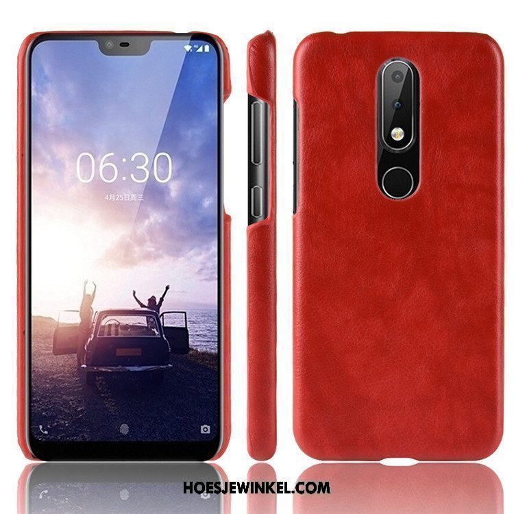 Nokia 6.1 Hoesje Hoes Mobiele Telefoon Bescherming, Nokia 6.1 Hoesje Patroon Leer