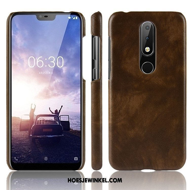 Nokia 6.1 Hoesje Hoes Mobiele Telefoon Bescherming, Nokia 6.1 Hoesje Patroon Leer