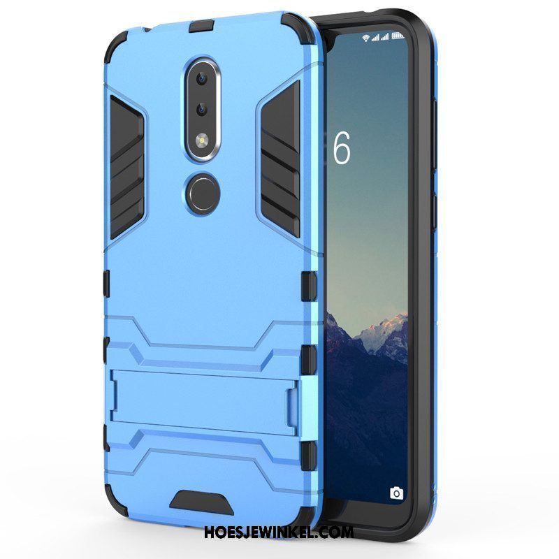 Nokia 6.1 Hoesje Trend Diepe Kleur Siliconenhoesje, Nokia 6.1 Hoesje Ondersteuning Blauw