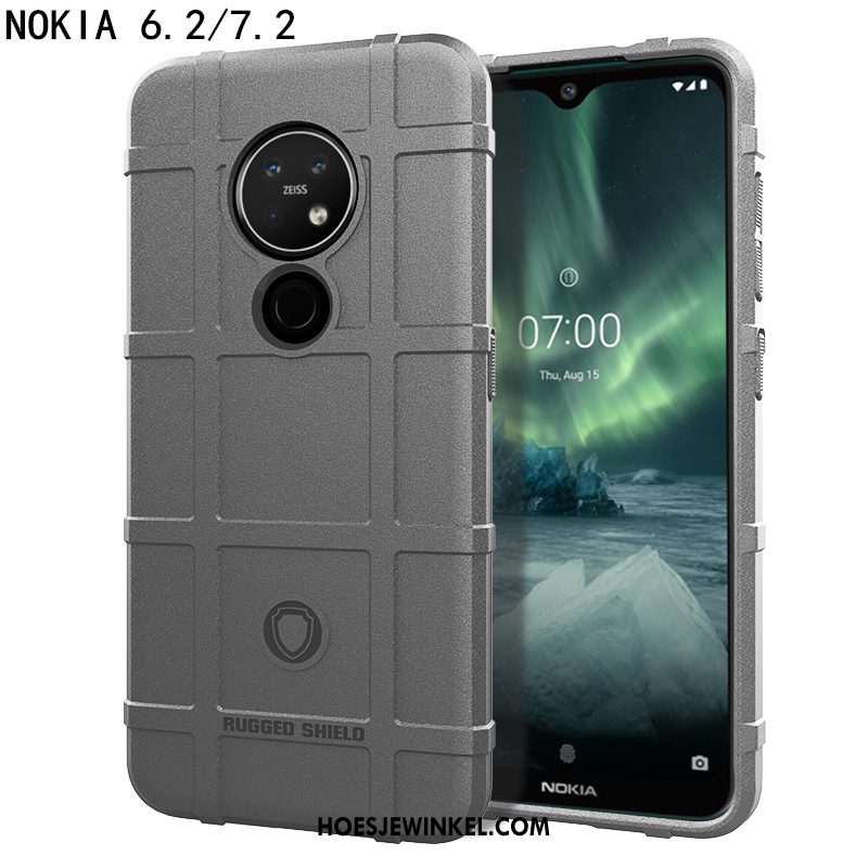 Nokia 6.2 Hoesje Hoes Trendy Merk Magnetisch, Nokia 6.2 Hoesje Siliconen Antislip