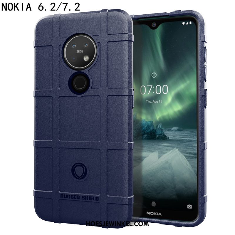 Nokia 6.2 Hoesje Hoes Trendy Merk Magnetisch, Nokia 6.2 Hoesje Siliconen Antislip