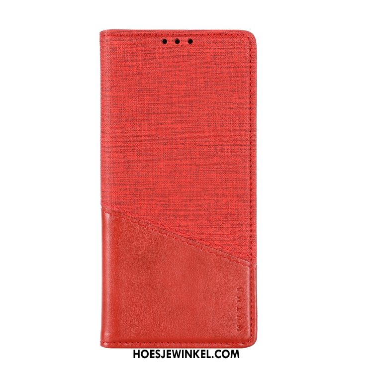 Nokia 6.2 Hoesje Magnetisch Canvas Mobiele Telefoon, Nokia 6.2 Hoesje Leren Etui Clamshell Braun