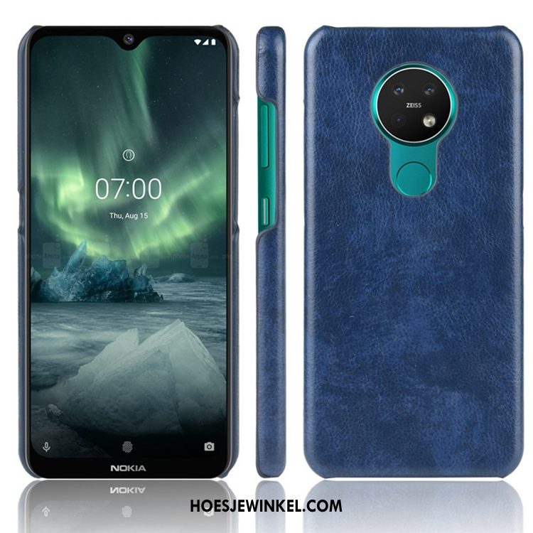 Nokia 6.2 Hoesje Persoonlijk Blauw Anti-fall, Nokia 6.2 Hoesje Leer Achterklep