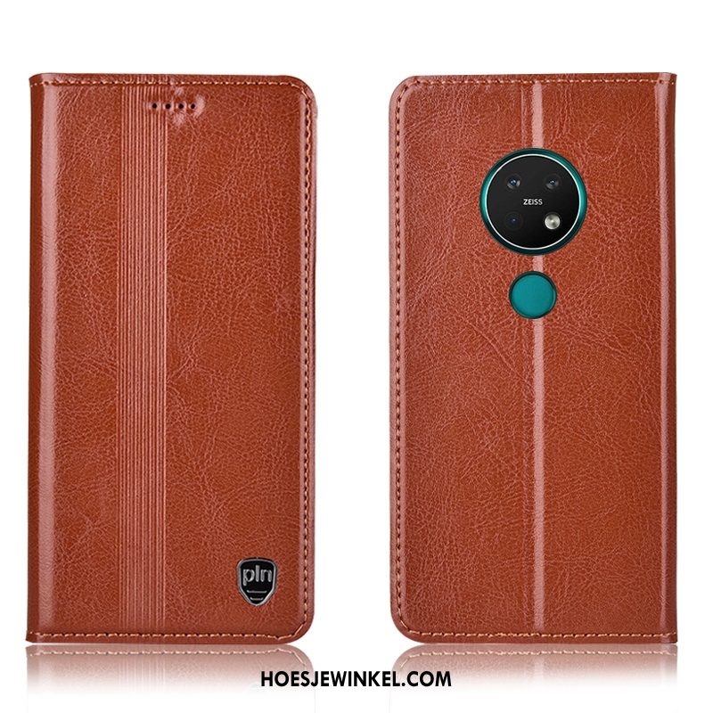 Nokia 6.2 Hoesje Rood Leren Etui Bescherming, Nokia 6.2 Hoesje Mobiele Telefoon Anti-fall