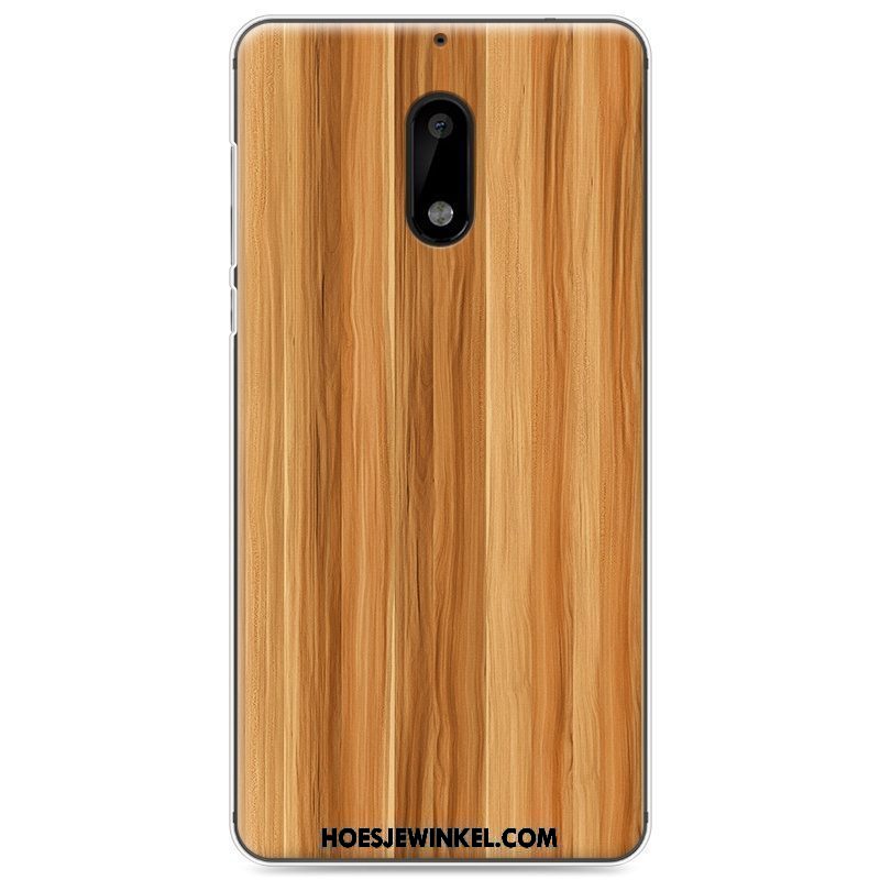 Nokia 6 Hoesje All Inclusive Vintage Bescherming, Nokia 6 Hoesje Geschilderd Hout