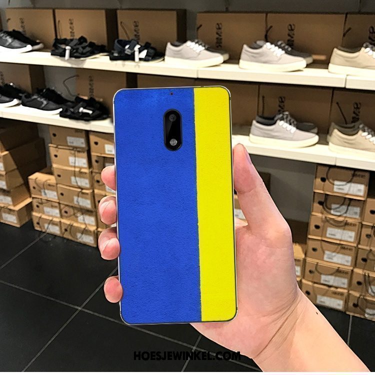 Nokia 6 Hoesje Eenvoudige Blauw Hoes, Nokia 6 Hoesje Zacht Bescherming