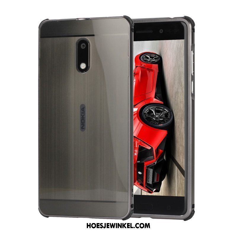 Nokia 6 Hoesje Hoes Zilver Mobiele Telefoon, Nokia 6 Hoesje Trend Metaal
