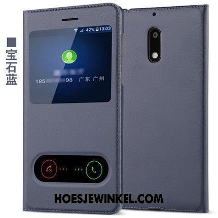 Nokia 6 Hoesje Leren Etui Hoes Bescherming, Nokia 6 Hoesje Folio All Inclusive