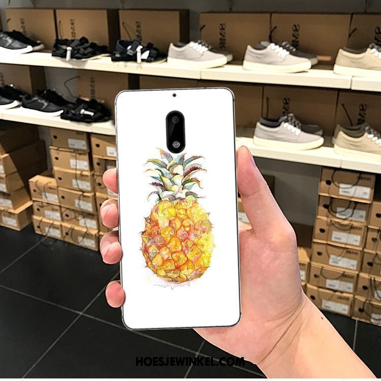 Nokia 6 Hoesje Siliconen Handbeschilderde Fruit, Nokia 6 Hoesje Zacht Bescherming