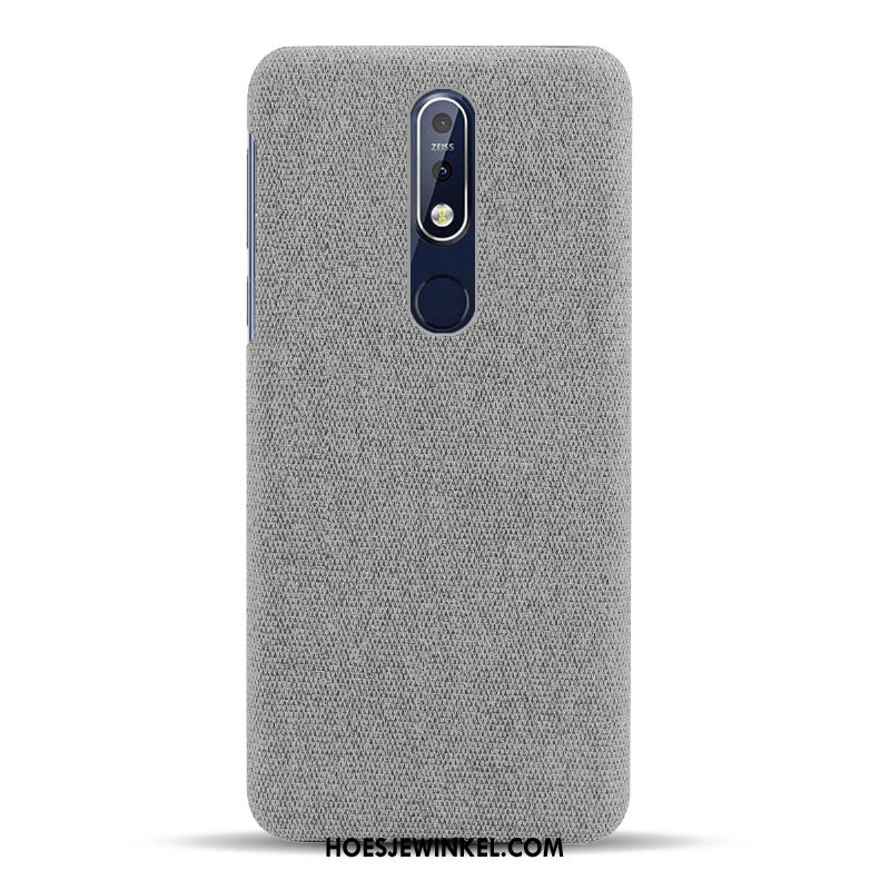 Nokia 7.1 Hoesje Doek Mobiele Telefoon Zwart, Nokia 7.1 Hoesje Bescherming Anti-fall