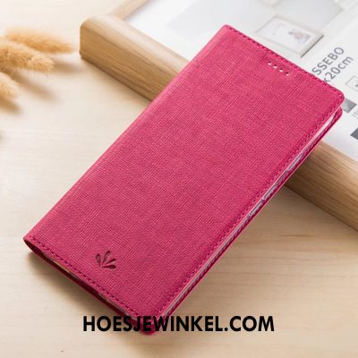 Nokia 7.1 Hoesje Leren Etui Patroon Wit, Nokia 7.1 Hoesje Kaart Folio