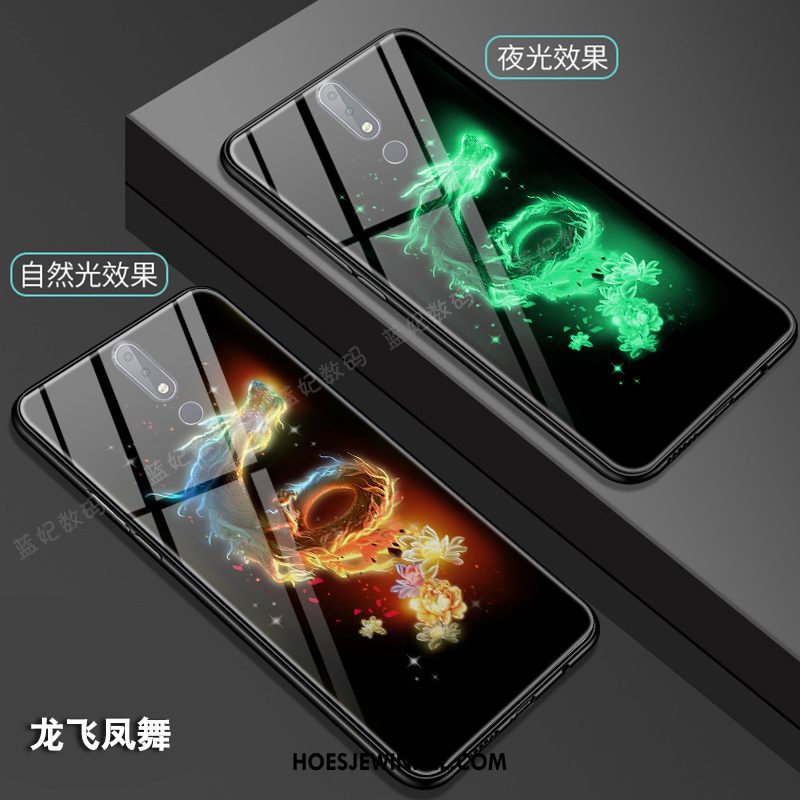 Nokia 7.1 Hoesje Lichtende Mobiele Telefoon Chinese Stijl, Nokia 7.1 Hoesje Draak Totem