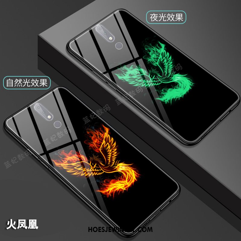 Nokia 7.1 Hoesje Lichtende Mobiele Telefoon Chinese Stijl, Nokia 7.1 Hoesje Draak Totem