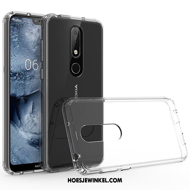 Nokia 7.1 Hoesje Mobiele Telefoon Bescherming Zwart, Nokia 7.1 Hoesje Hoes Omlijsting