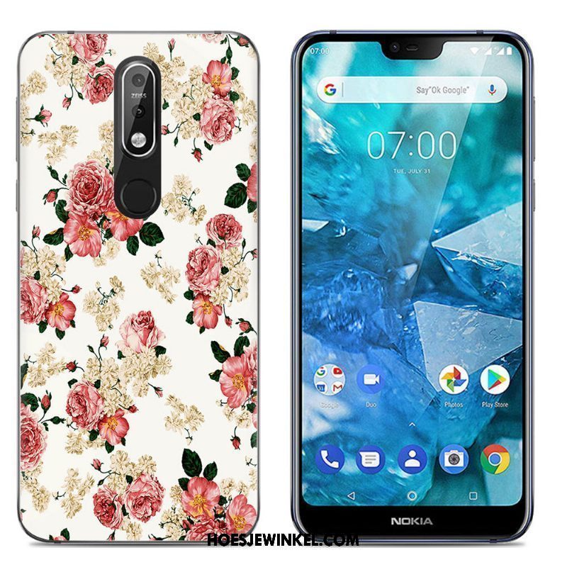 Nokia 7.1 Hoesje Scheppend Spotprent Trend, Nokia 7.1 Hoesje Siliconen Mobiele Telefoon