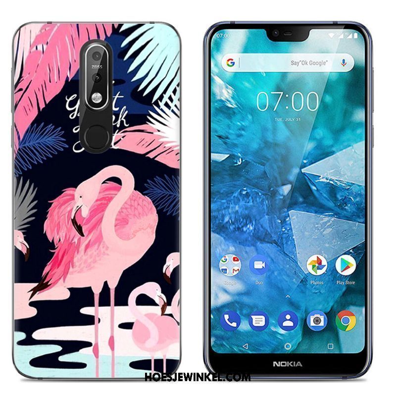 Nokia 7.1 Hoesje Scheppend Spotprent Trend, Nokia 7.1 Hoesje Siliconen Mobiele Telefoon