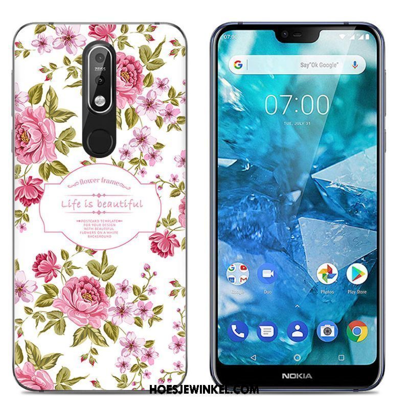 Nokia 7.1 Hoesje Scheppend Spotprent Trend, Nokia 7.1 Hoesje Siliconen Mobiele Telefoon