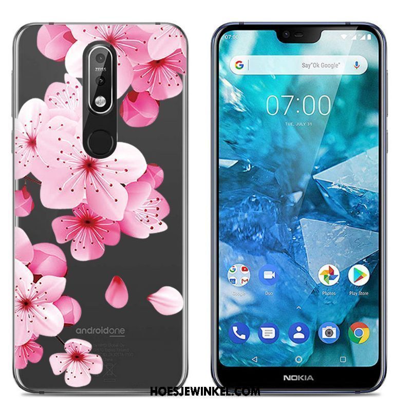 Nokia 7.1 Hoesje Scheppend Spotprent Trend, Nokia 7.1 Hoesje Siliconen Mobiele Telefoon