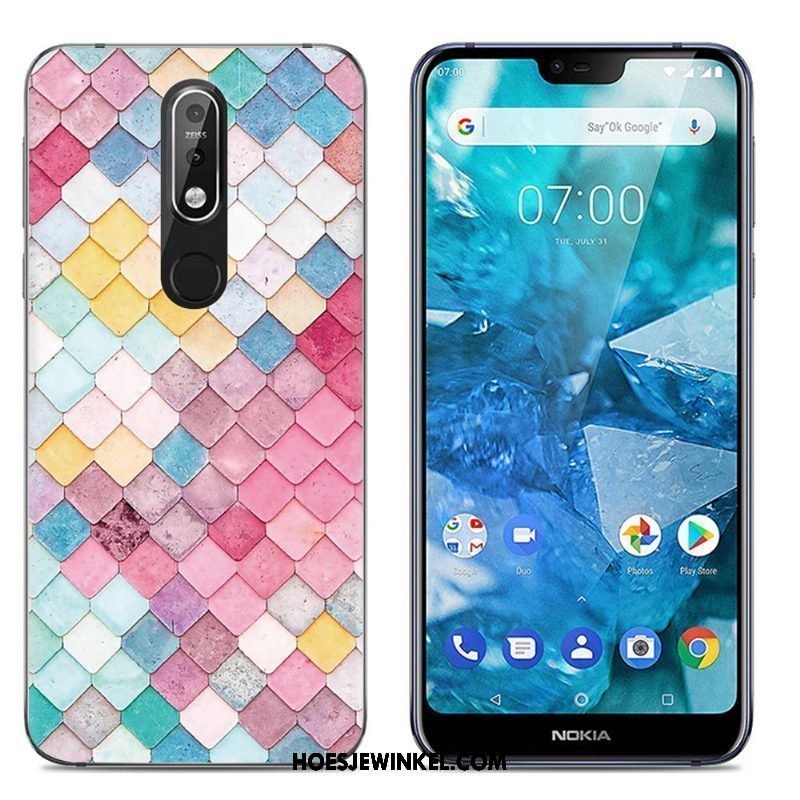 Nokia 7.1 Hoesje Scheppend Spotprent Trend, Nokia 7.1 Hoesje Siliconen Mobiele Telefoon