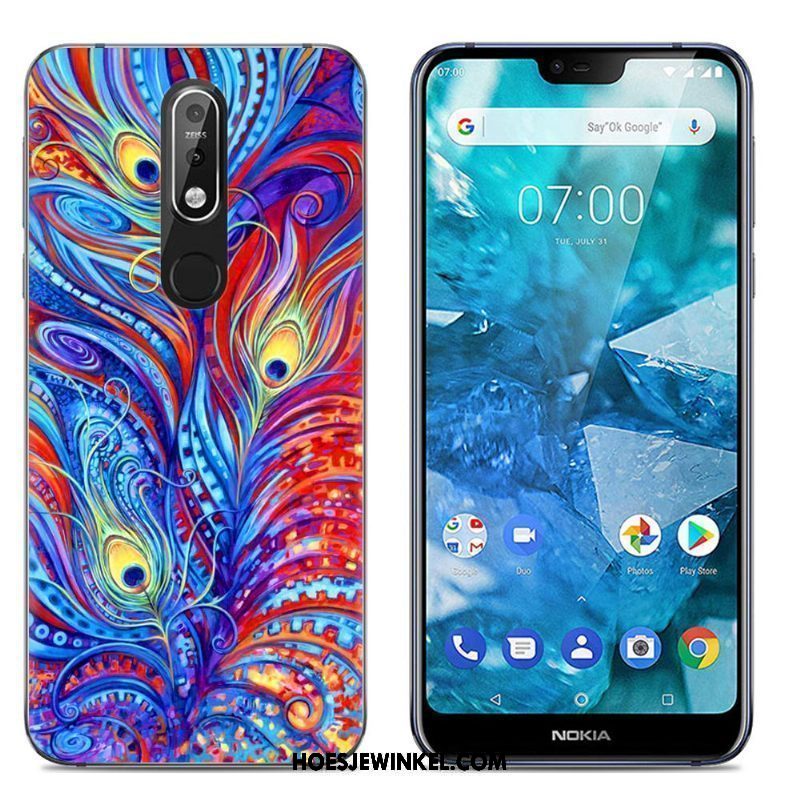 Nokia 7.1 Hoesje Scheppend Spotprent Trend, Nokia 7.1 Hoesje Siliconen Mobiele Telefoon